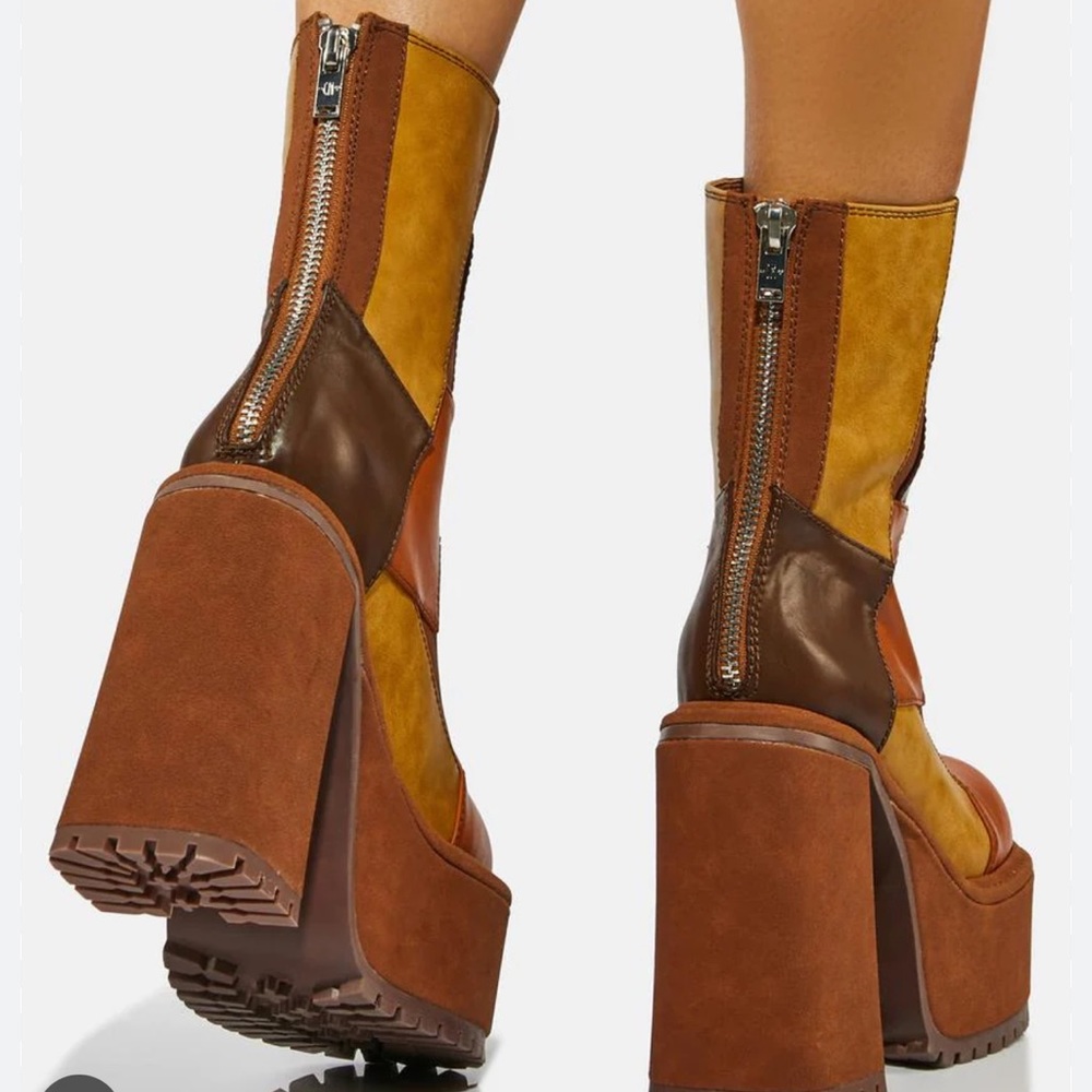 Dolls Kill patchwork bratz boots